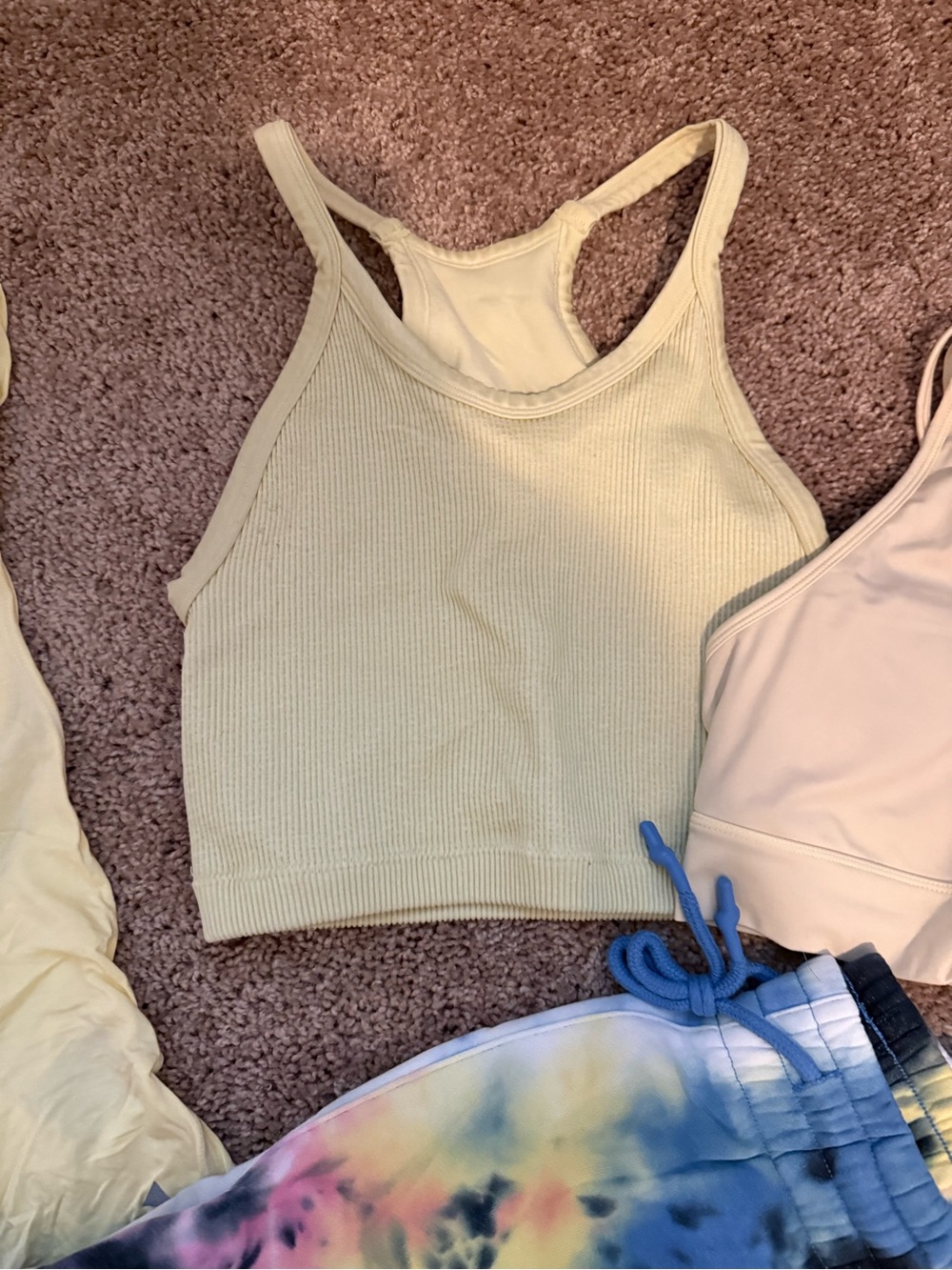 VITALITY/BALANCE- Tie-Dye Drawstring Joggers + Pastel Tank Tops Bundle - Picture 5 of 7